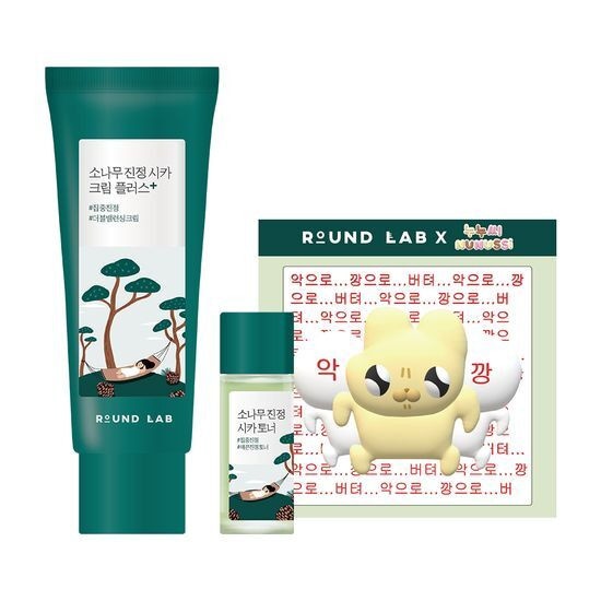 [鎮静トナープレゼント]ラウンドラップ松鎮静シカクリームプラス60ml企画（トナー20mlヌヌシービッグサイズステッカー）