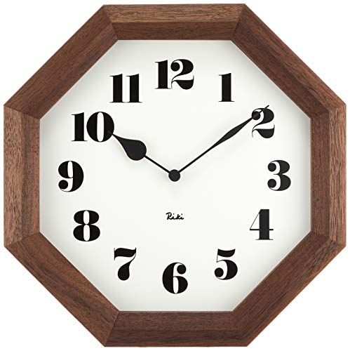掛け時計 木枠 全ての ウォールナット ブラウン 最大42%OFFクーポン サイズ WR11-01 八角の時計