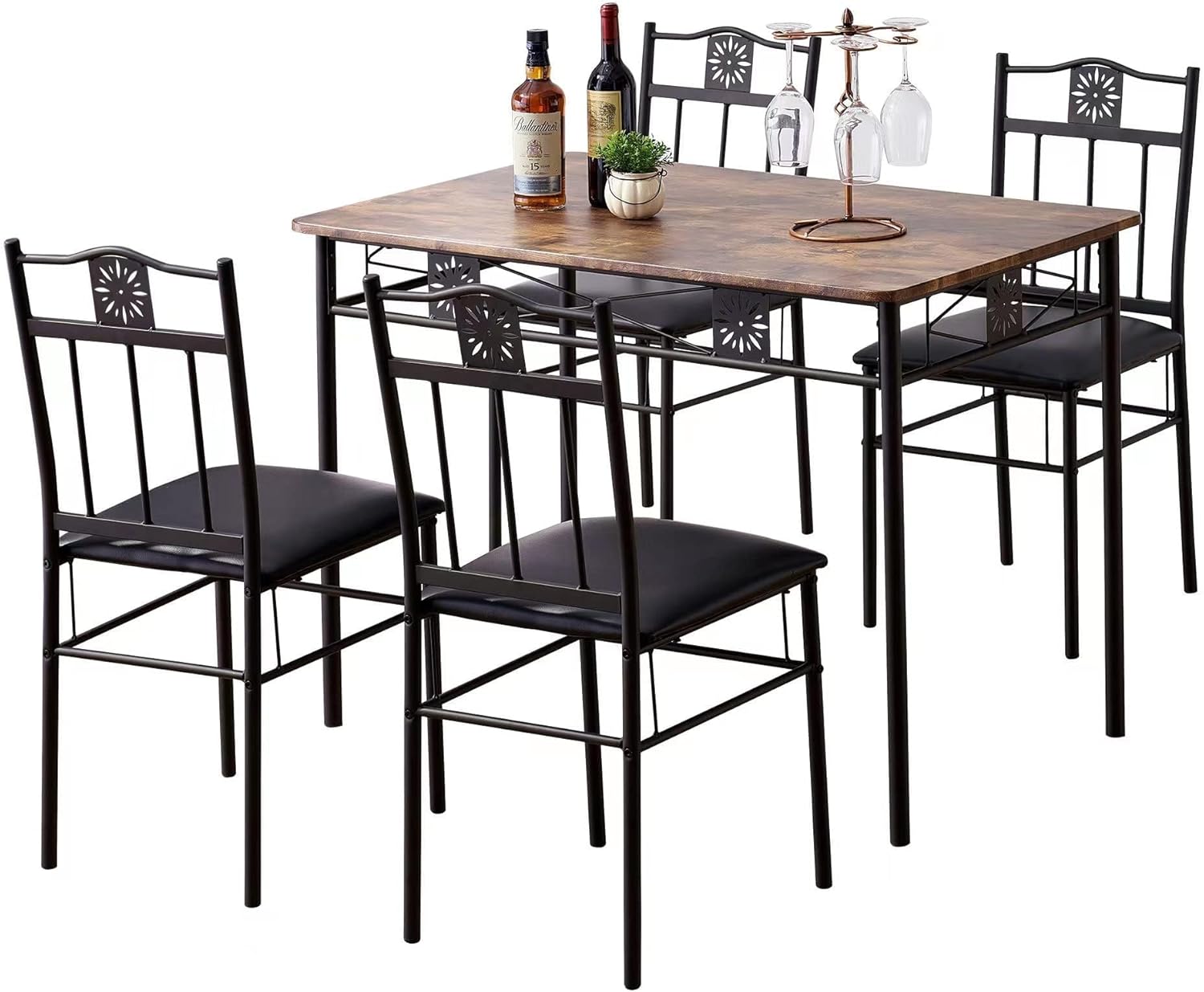 Dining Table Set, For 4 People, 5 Piece Set (1 Table x 1, Chair x 4), Width 42.1 x Depth 31.5 x Heig