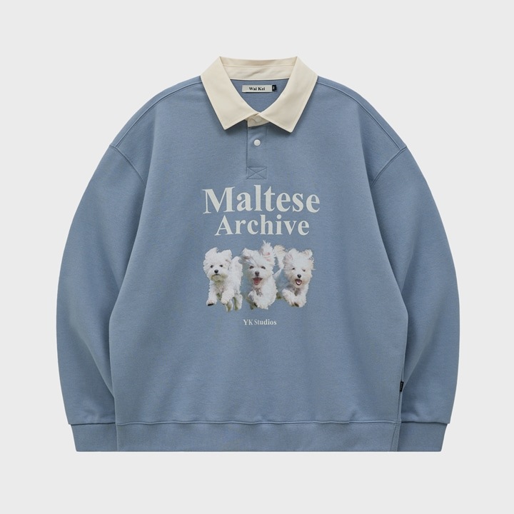 Maltese Archive Collar MTM スウェットシャツ SKYBLUE