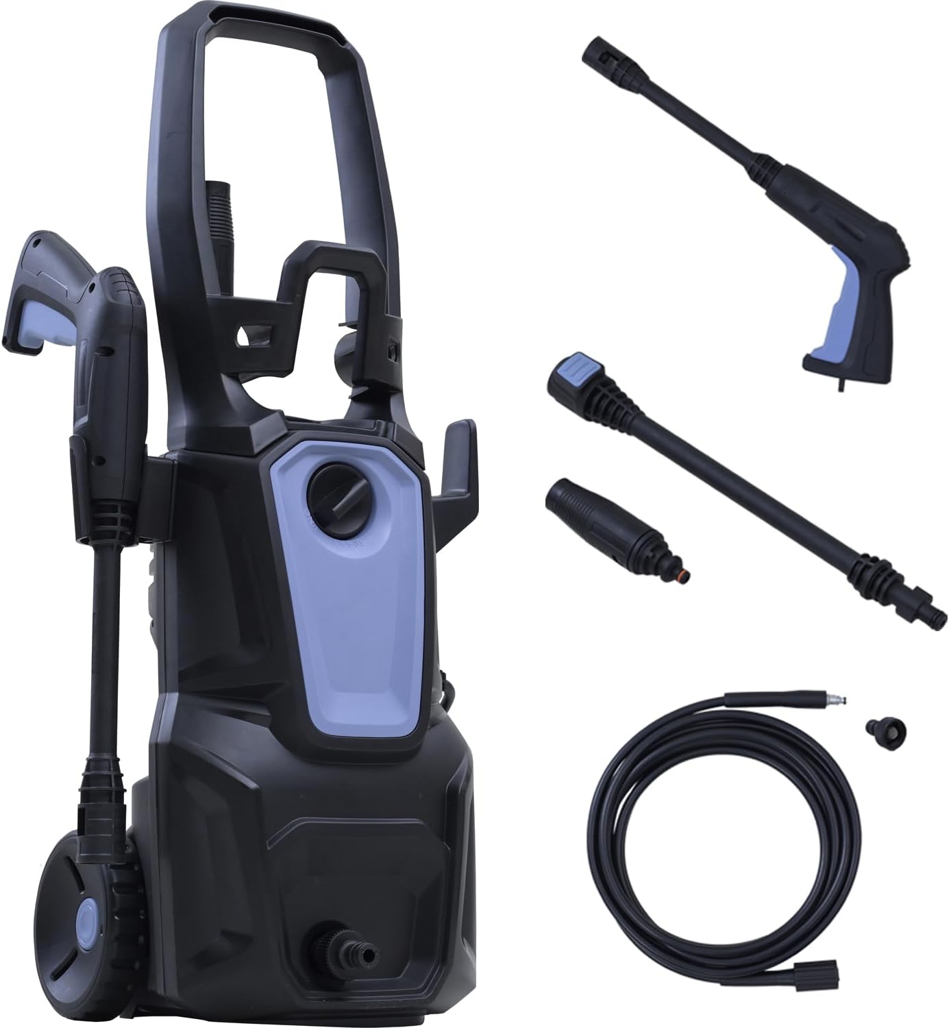 [山善] 高圧洗浄機 AC 1400W 最大許容圧力11MPa 軽量 コンパクト ベランダ 掃除 洗車 パワフル洗浄 可変ノズル ソフトホース 電源コード5m キャスター付き ZHPB-1411