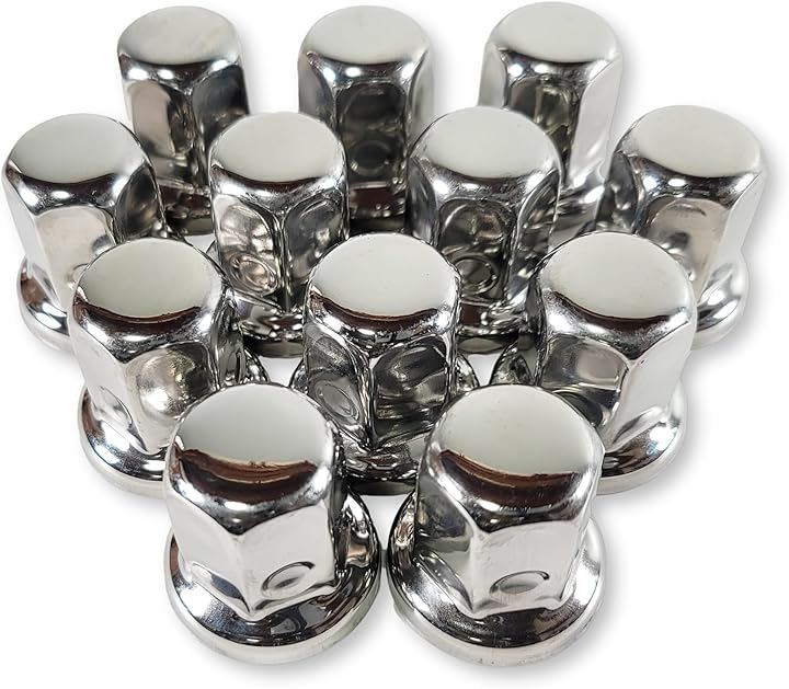 互換品 リアナットキャップ ステンレス製 適合ナット27mm 高さ40mm カバー 鏡面仕上げ 5穴/6穴用 キャンター (12個セット(+予備), 直径27mm x 高さ40mm)