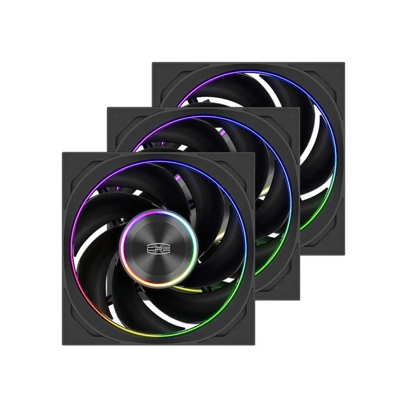 PCCOOLER　ケースファン×3 ［120mm / 3000RPM］リバースVer.　F7X120R-ARGB-BK3IN1