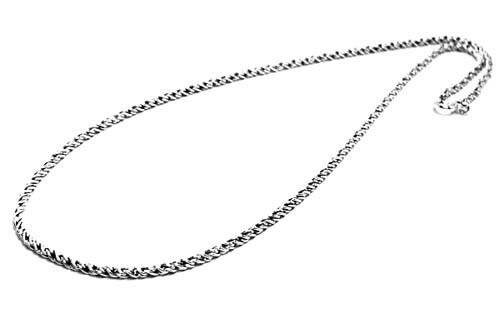 スクリューネックレスチェーン シルバー925 幅2mm 長さ50cm 定番 短め シンプル 本物の銀 高級 アクセサリー ジュエリー 首飾り 男性 女性 プレゼント 鎖 sn-00-0016-50