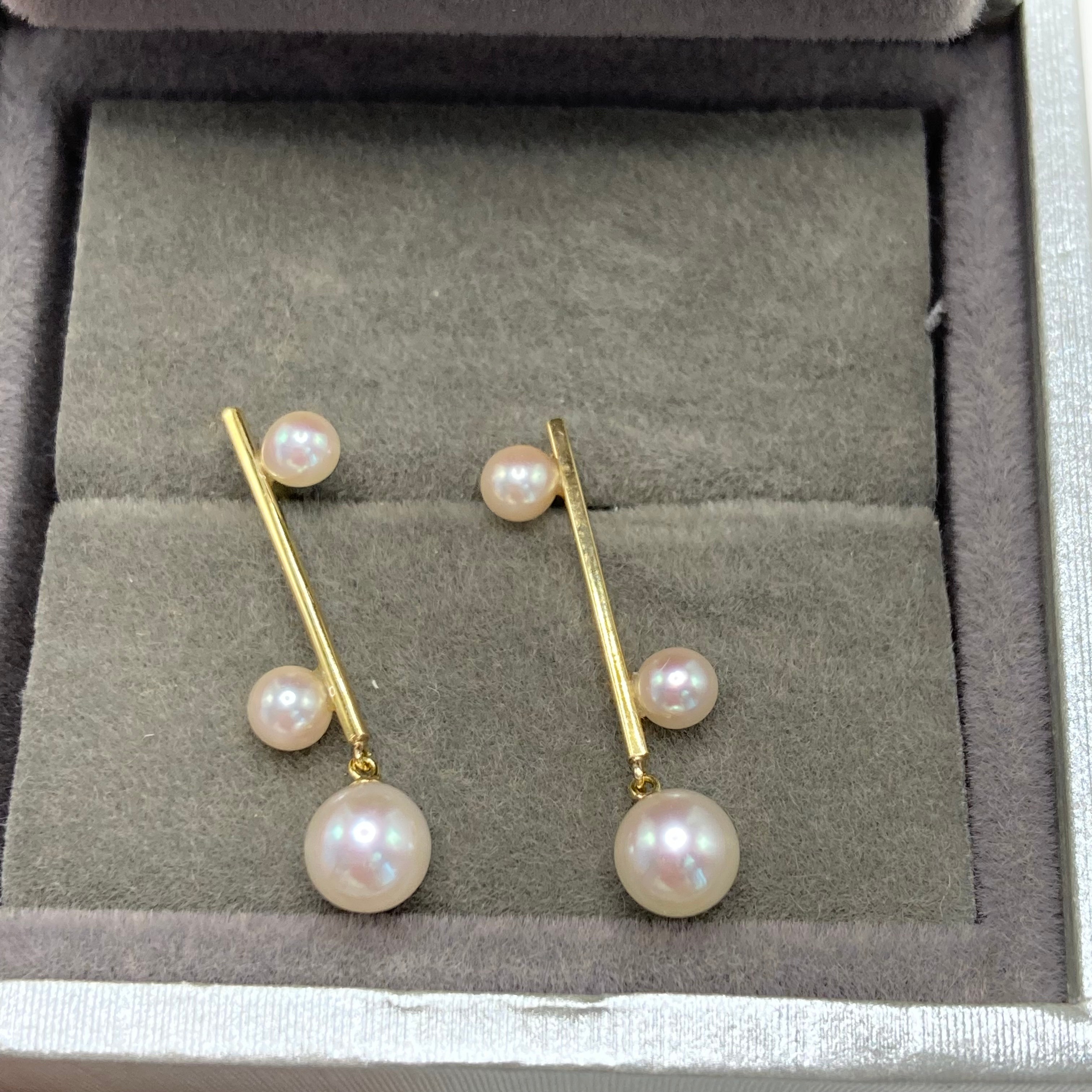 新品　K18イエローゴールド　アコヤ　パール　ピアス　3.5-5ミリ　おしゃれ　あこやパール　E4552306130048 19,980円