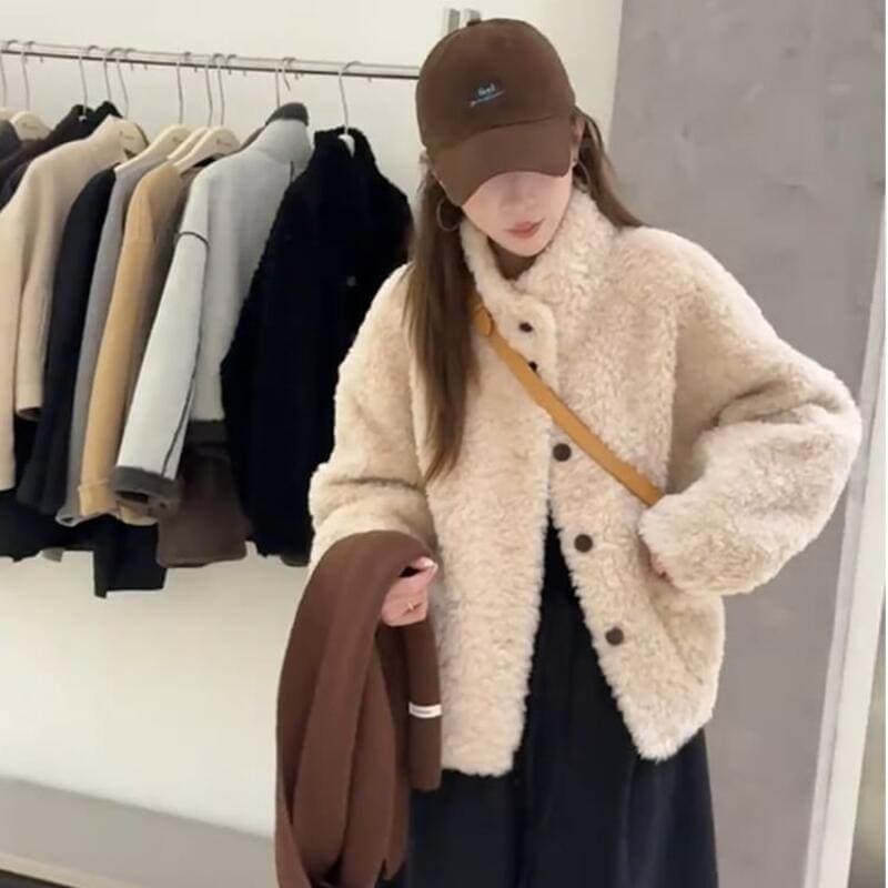 本日限定超極暖 韓国風 レトロ ラムファー 毛皮一体 コート 女性 秋冬 通学 通勤 新作 気品 合わせやすい 細見え ファー トップス