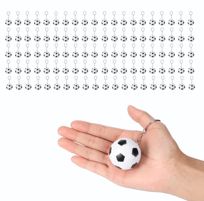 【PUゴムへの印刷】500個セット サッカーボールキーホルダー カラー スポーツ記念品 パーティー スクールイベント スポーツセンター装飾に最適 カーニバル景品 バッグフィラー 報酬品として大人気 部
