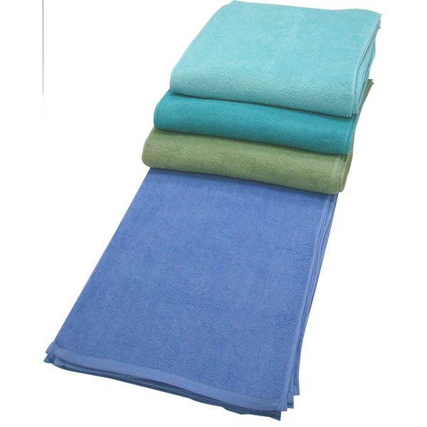 業務用 フェイスタオル/洗顔タオル (ブルー 60枚セット) 240匁 34cm×86cm 綿100％ (美容院 整骨院)