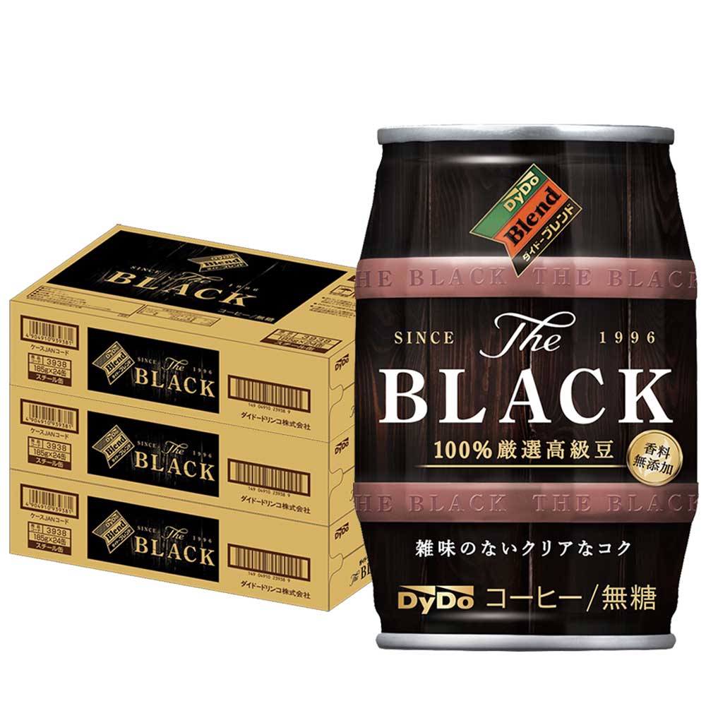 【送料無料】DyDo Blend BLACK ダイドー ブレンド ザブラック 樽 185g缶3ケース/72本 5,443円