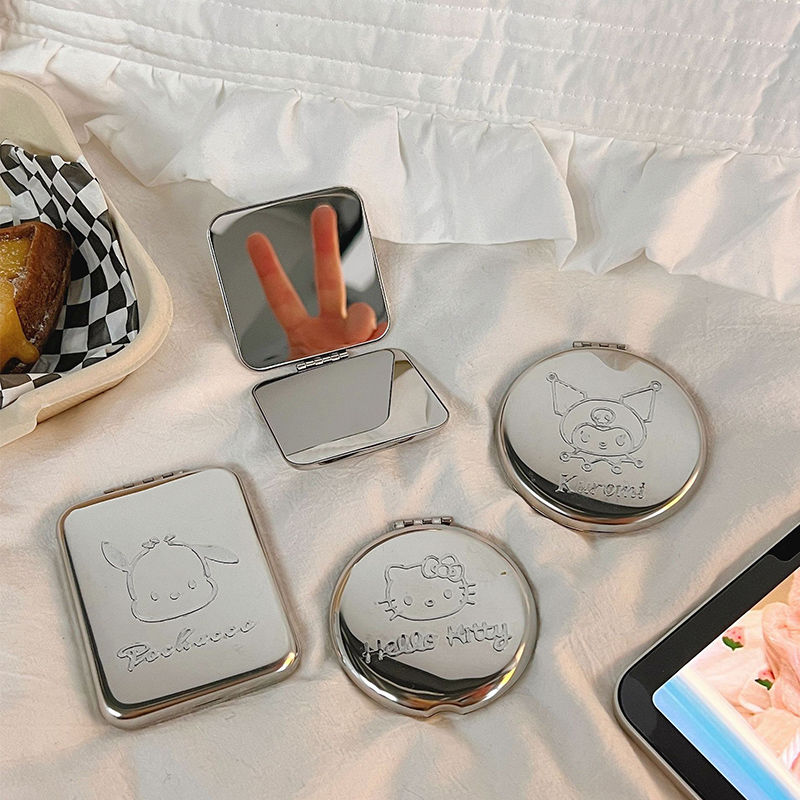 【20点セット】【急速出荷】携帯型の小さい鏡は身につけて外出します化粧鏡長方形の折り畳み鏡は出勤します学生は両面を持っています