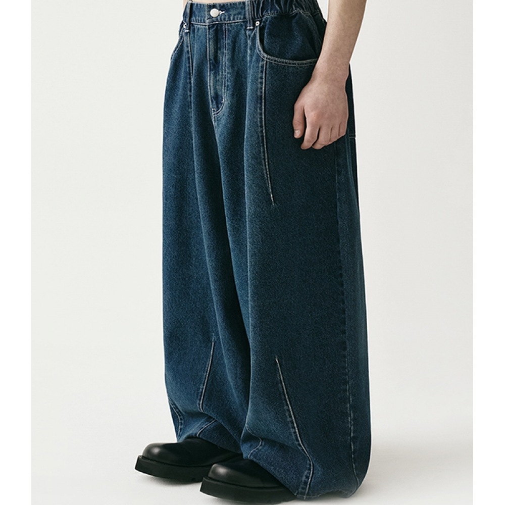 AVANDRESS スーパーワイドダーツデニムパンツ BLUE
