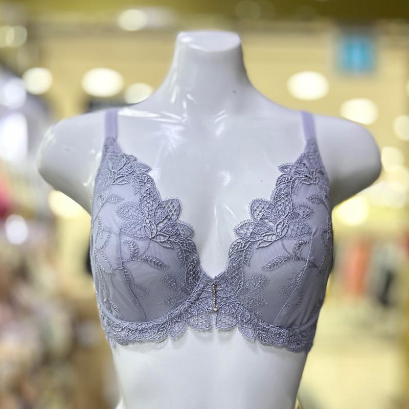 クチュールパッチ刺繍女性薄手ブラジャー BCDカップ BR981A PVIO_DG