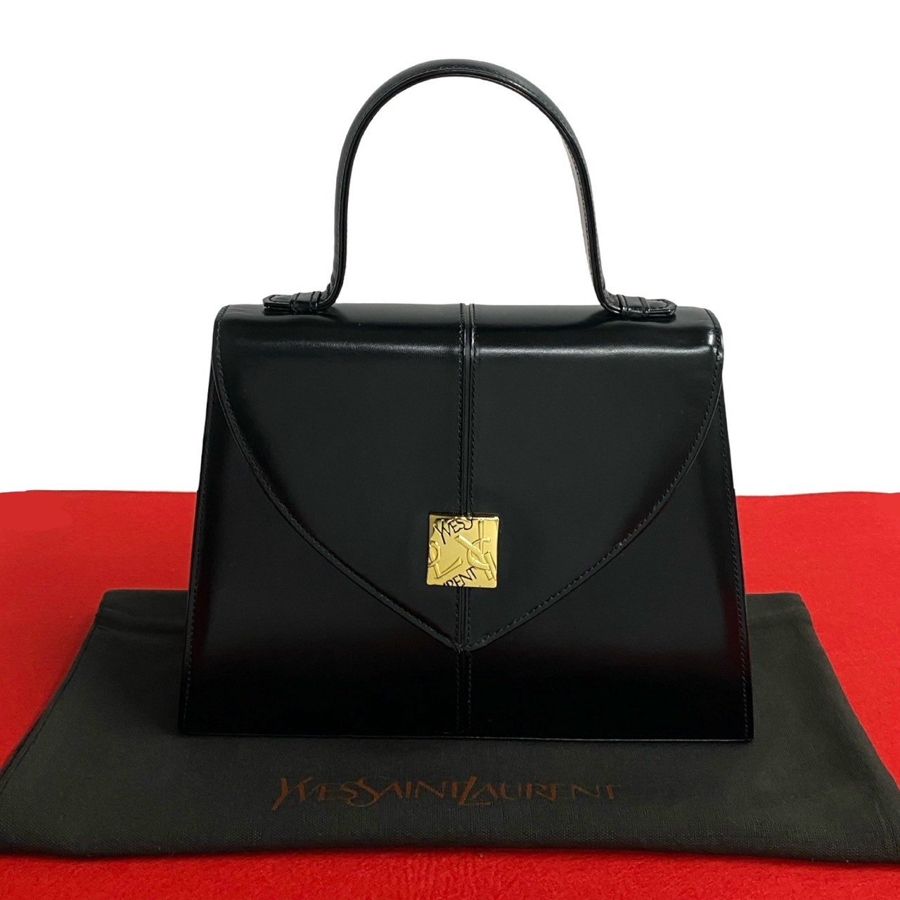 ヴィンテージ YSL ロゴ 金具ハンドバッグ レザー ブラック 460-5 51,720円
