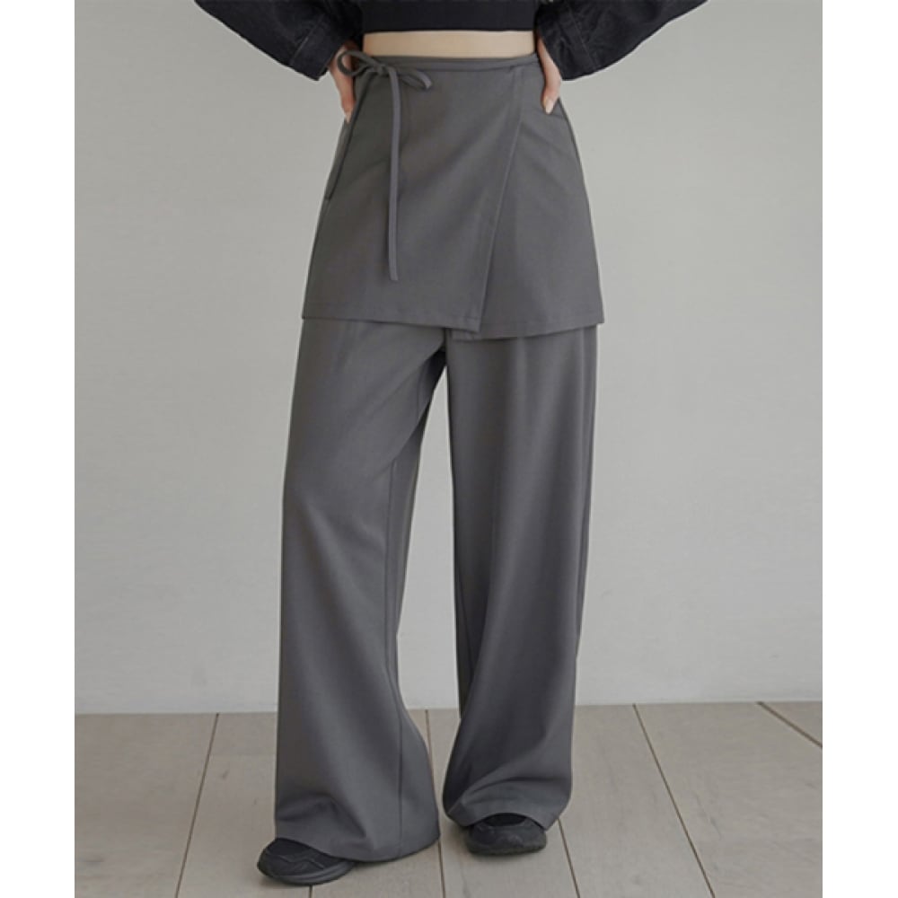 FRENCHCHIC レイヤードラップスカートワイドスラックスモデル