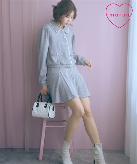 ミニスカート 大きいサイズ ショート丈フレアスカート marun