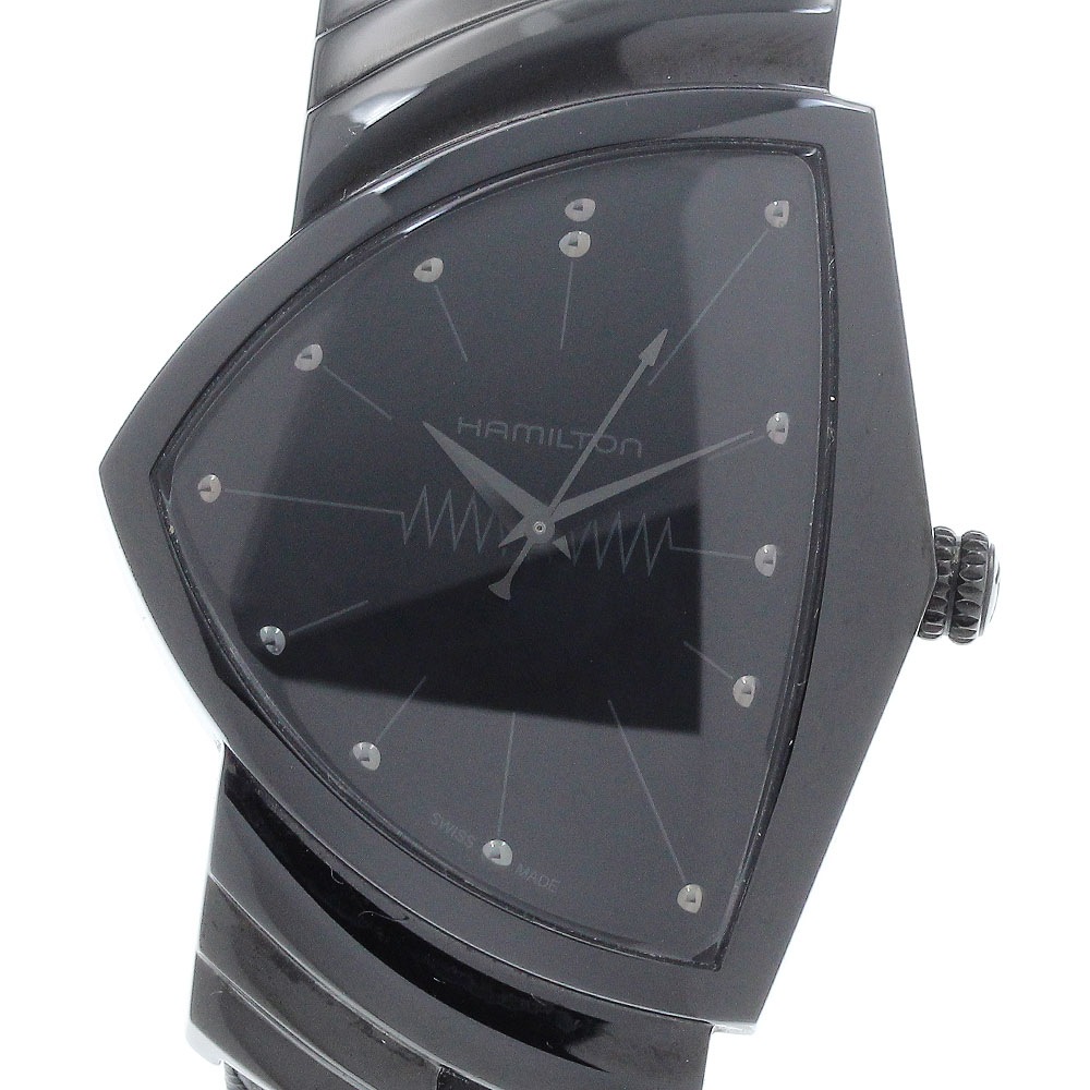 ハミルトン HAMILTON H244010 ベンチュラ フルブラック クォーツ メンズ _920393【中古】