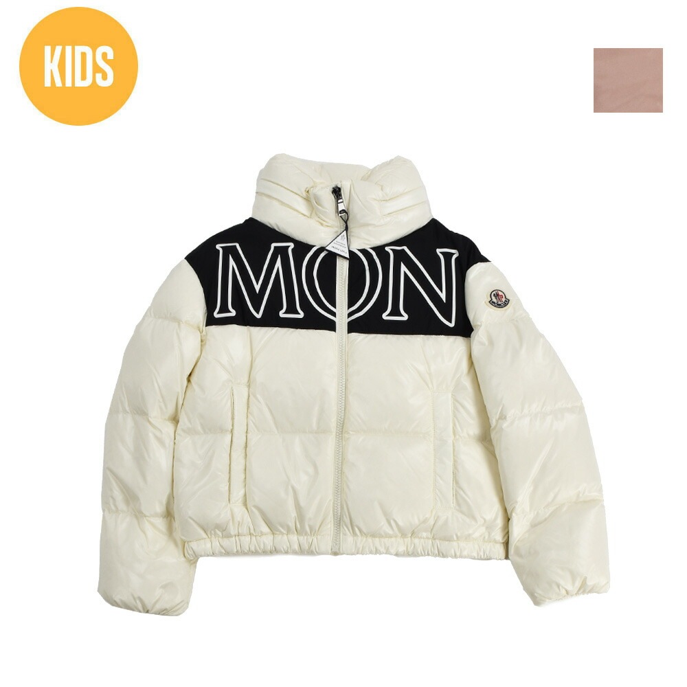 モンクレール ジェス ダウンジャケット キッズ ジュニア 子供用 ブルゾン ナイロンジャケット ホワイト ピンク MONCLER GERS[1a00098-810]