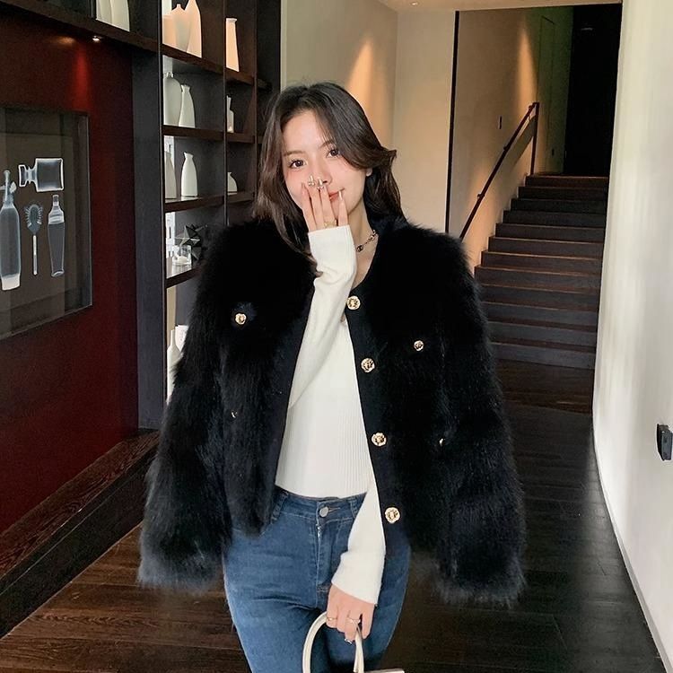 冬アウター 秋冬新作ファーコートレディースショート丈ヤングファートップス ジャケット ジャケット