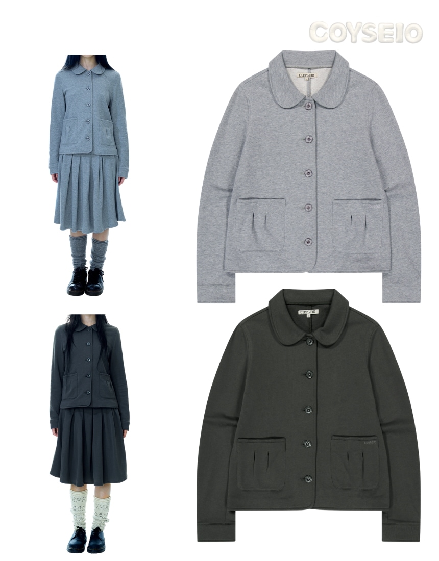 韓国限定 韓国人気 SNS 流行 ファッション トレンド 上衣 スウェットアウター COZY SWEAT JACKET (2カラー)