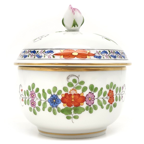 マイセン 食器 インドの華 シュガーポット 陶磁器 ホワイト×マルチカラー×ゴールド 白 【中古】 8,044円