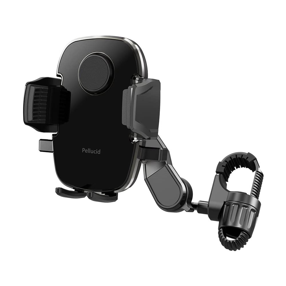 ペルシード(Pellucid) 車内用品 車載スマホホルダー アシストグリップ取付 片手ワンタッチ開閉スマホホルダー 手帳型ケース 縦横置き対応 PPH2202