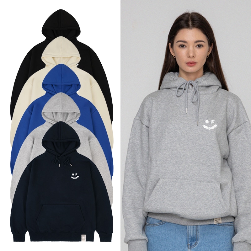 [UNISEX] Small cloud drawing smile hoodie_5color