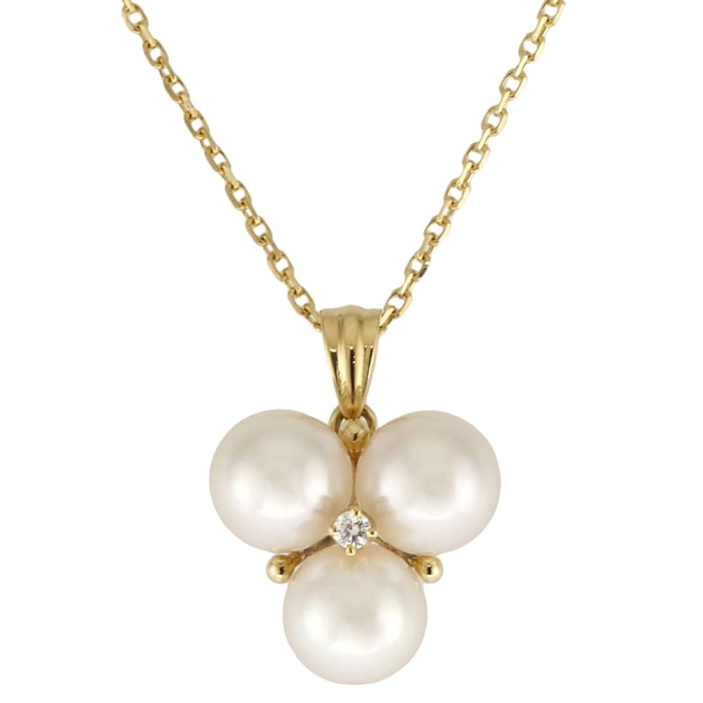ミキモト ネックレス 18金 K18イエローゴールド アコヤパール MIKIMOTO 中古 美品