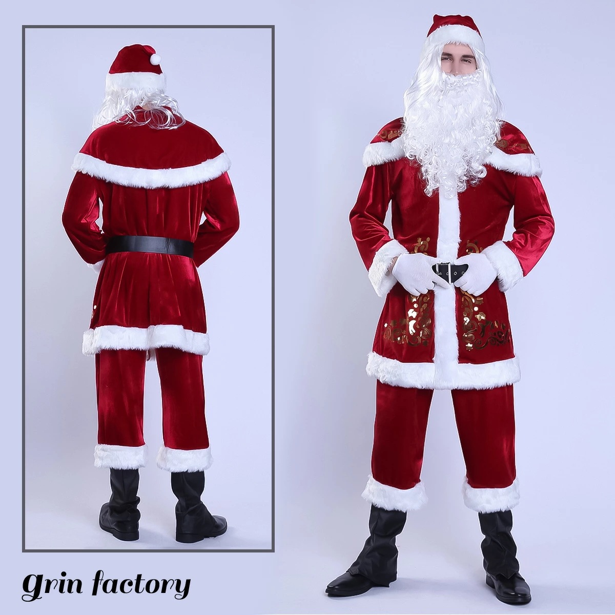 サンタコスプレ サンタ コスプレ クリスマス 衣装 服 男性用 メンズ 仮装 コスチューム サンタクロース サンタさん サンタ服 サンタコス クリスマスパーティー 大人 ひげ かわいい 可愛い おしゃ