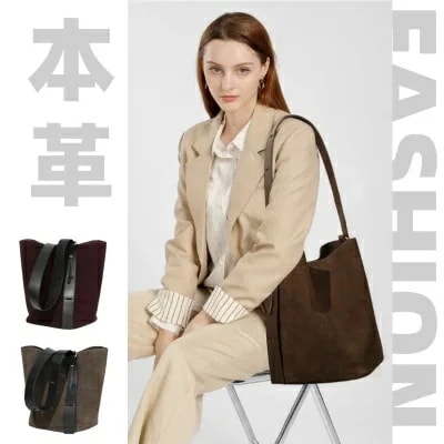 【本革】大容量バケットバッグ軽量大容量ショルダーバッグトートバッグ母の日プレゼントレトロおしゃれ通勤