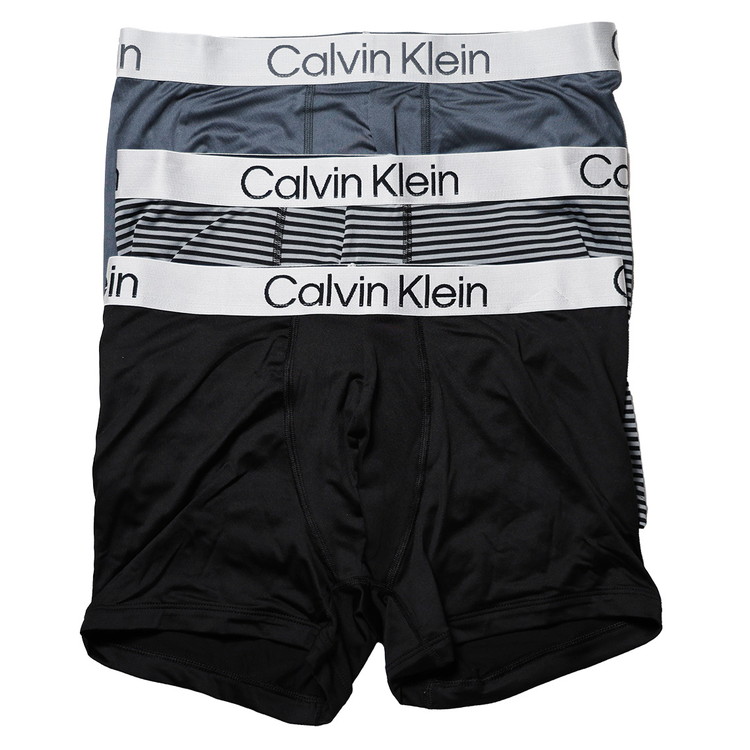 カルバンクライン：CHROMATIC ボクサーパンツ 3PK (タービュランス/ヘリテージストライプブラックウルフグレー/ブラック)[ボクサーパンツ/ 男性下着/ メンズインナー/人気ブランド/おすす