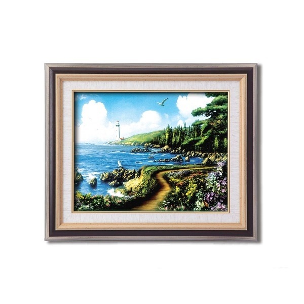 ダークブラウンアンティーク額 [額装品]世界の絵画 アラン/ギアナ絵画額9573F6「運命の岬」