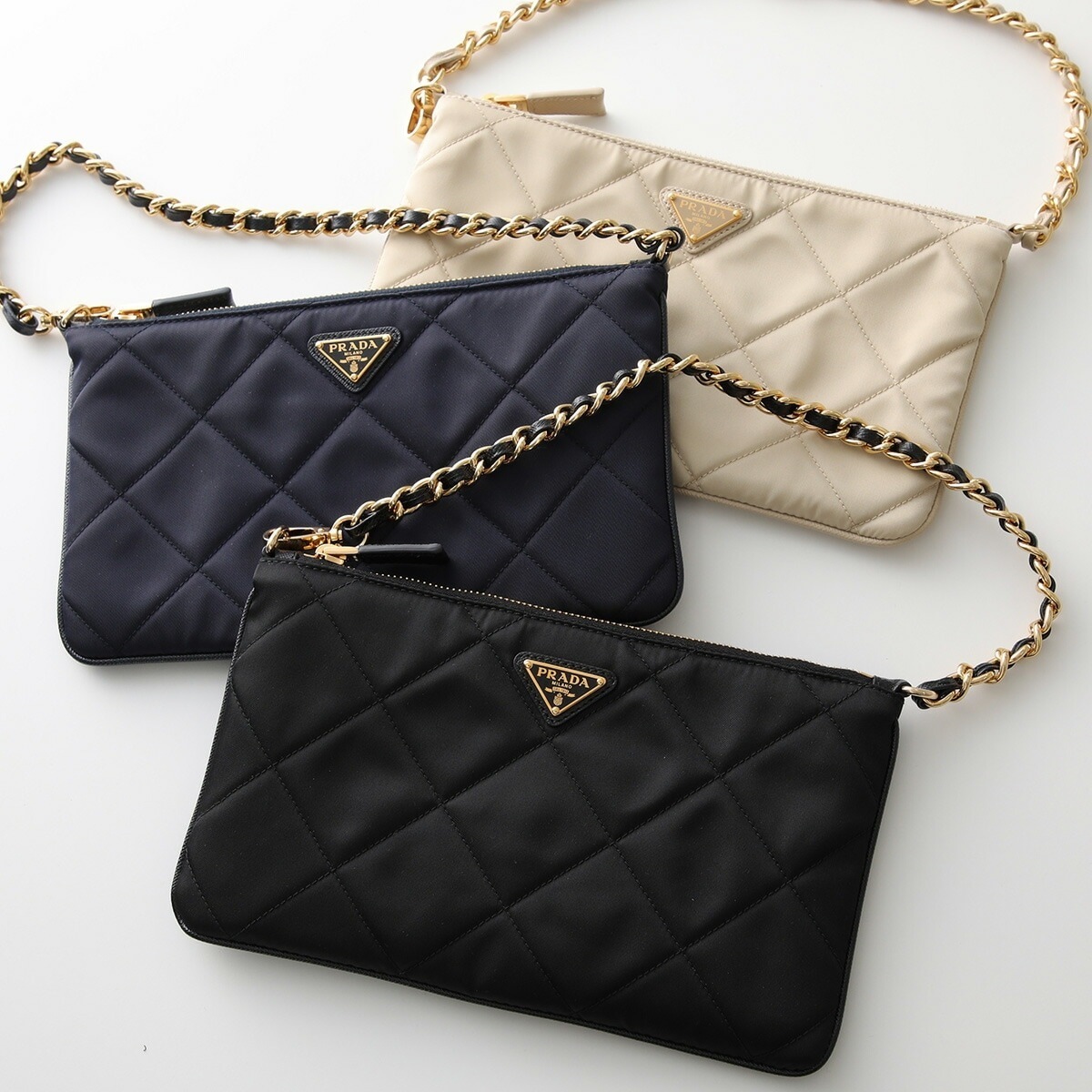 PRADA プラダ ハンドバッグ 1NI054 2AOS レディース Re-Nylon リナイロン トライアングルロゴ クラッチバッグ 鞄 カラー3色