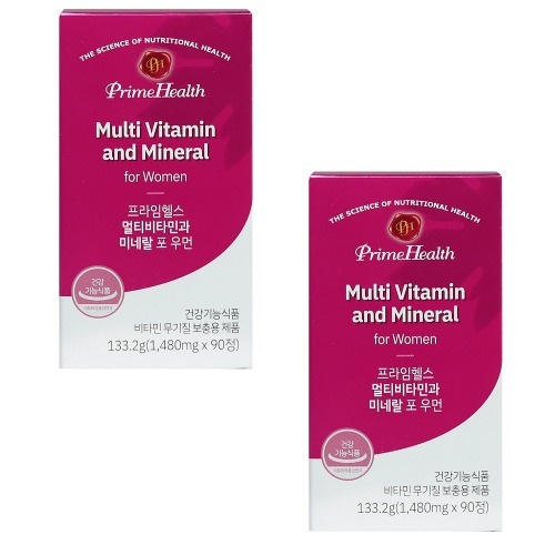 プライムヘルスマルチビタミンとミネラルフォーマン1480mg x 90 x 2女性用栄養素健康補助食品ギフト