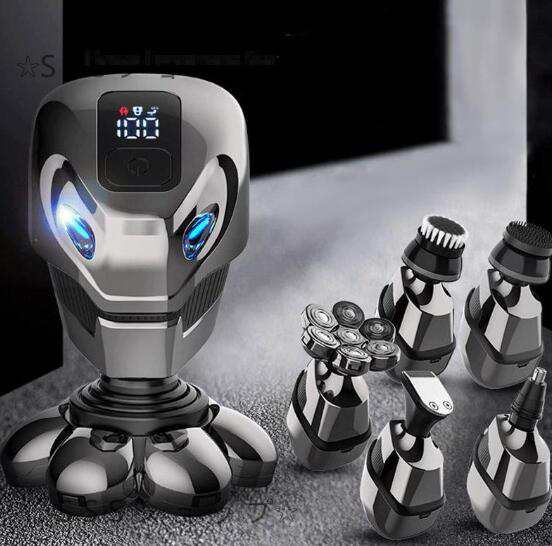 7枚刃 電動シェーバー 多機能防水 バリカン 7D電気シェーバー IPX7防水ウェット5-in-1 スキンヘッド LEDバッテリー残量インジ 4,684円