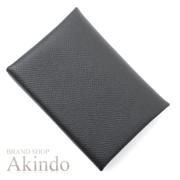 【新品】エルメス カードケース コインケース 財布 カルヴィ デュオ 黒 ブラック エプソン 二つ折り財布 小銭入れ レザー ブラック HERMES メンズ レディース カードホルダー カード入れ 本