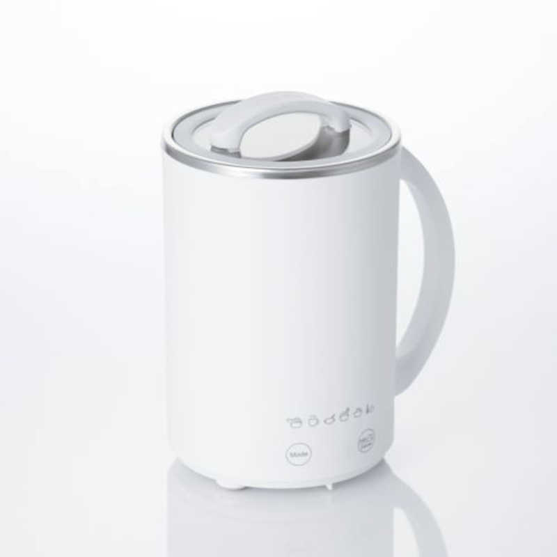 エレコム　ELECOM　マグカップ型 クッキングポット 一人用 電気鍋 煮込み調理/湯沸かし/保温 温度設定(40～100℃) タイマー設定(1分～8時間) 500ml　HAC-LEP01WH
