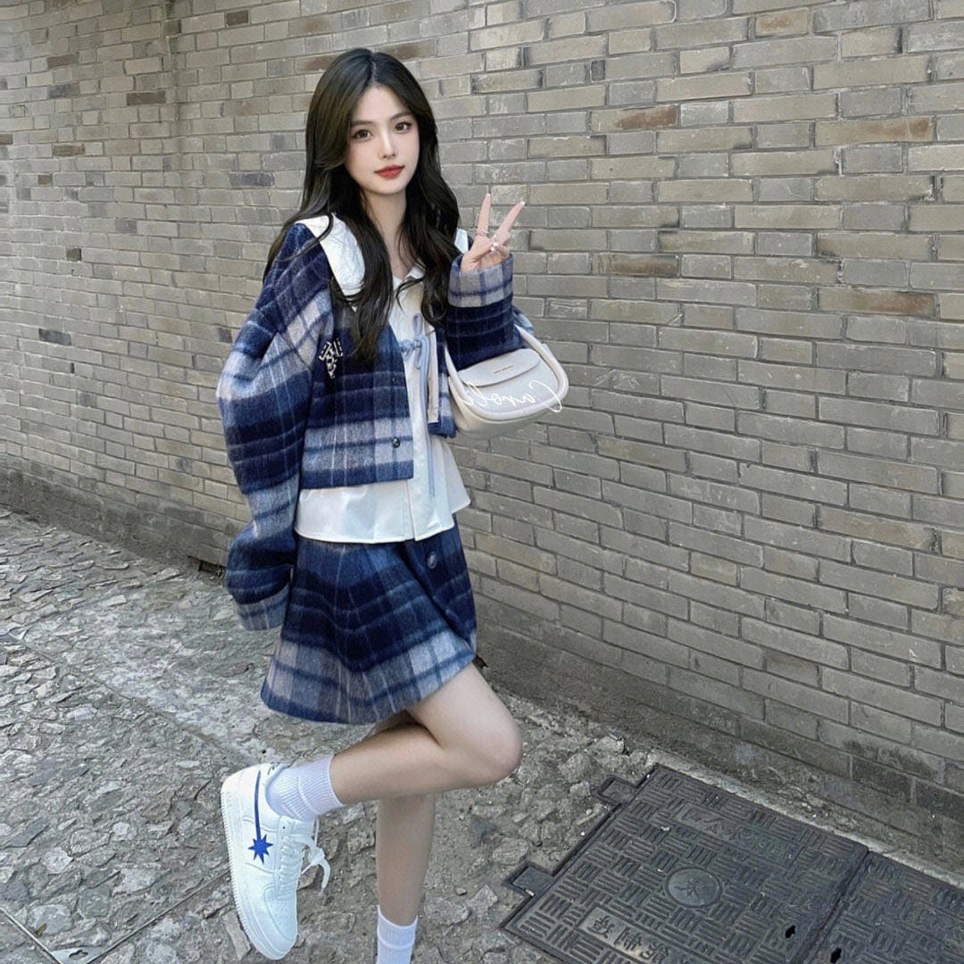 アカデミック三点セットファッション上着アウター ＋通勤百掛けシャツ＋百掛け着痩せAラインスカート