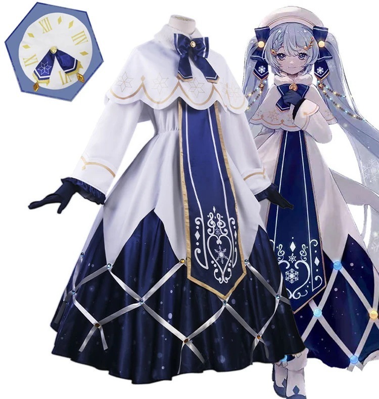 VOCALOID風 雪ミク 初音ミク 雪MIKU コスプレ衣装 コスチューム ワンピース