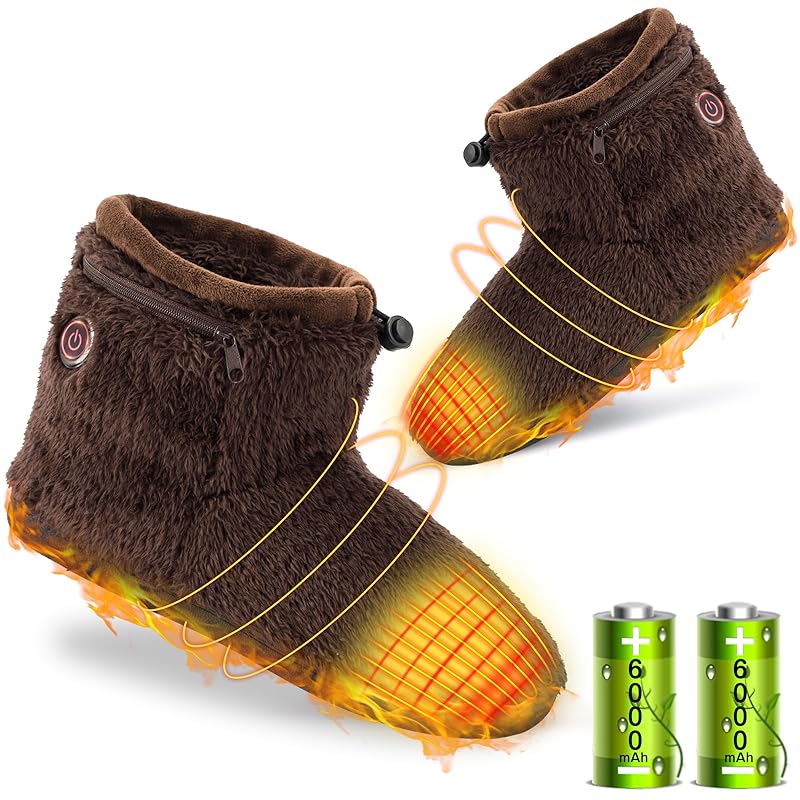 Codify 10秒で速暖 足温器 2in1フットウォーマー 6000mAh*2付き 電気スリッパコードレス 日本製ヒーター ふわふわ 7時間使用可能 65℃も達し 足元 あったかグッズ 3段階温度調