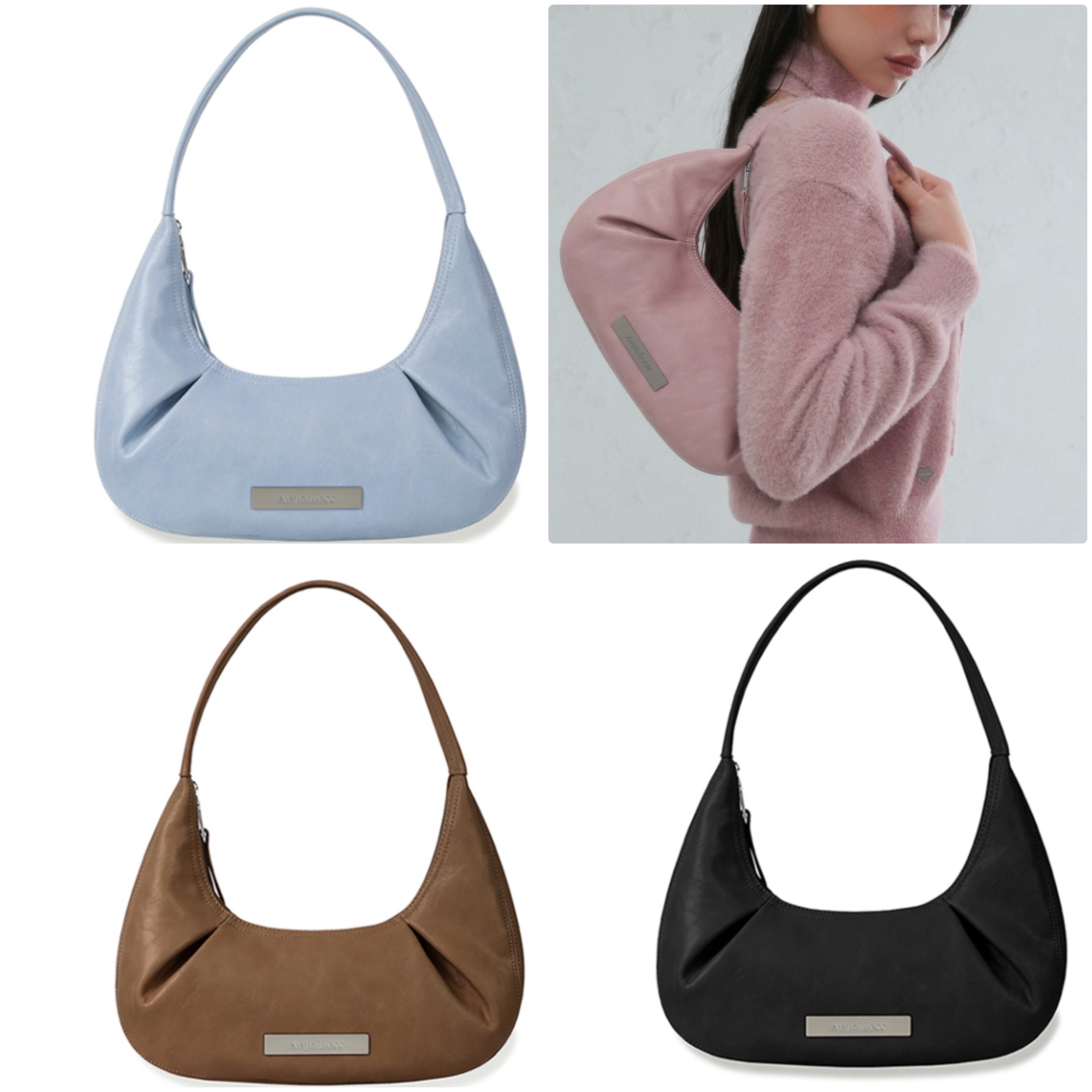 Mini-hole Curve Shoulder Bag - 4COL