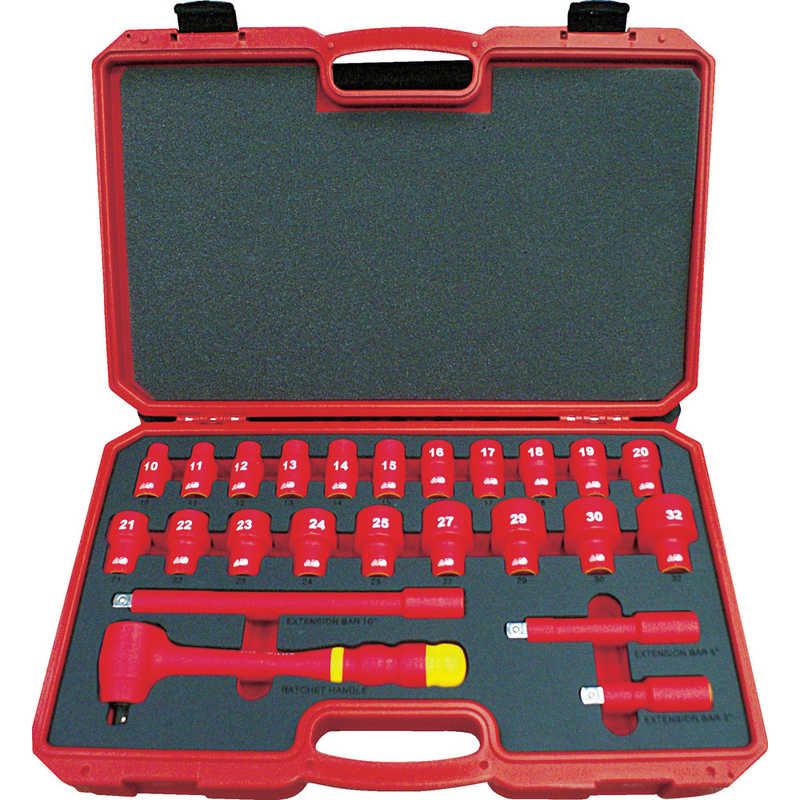 トラスコ中山　TRUSCO 絶縁ソケットレンチセット(6角タイプ)差込角12.7mm　TZSW4-24S