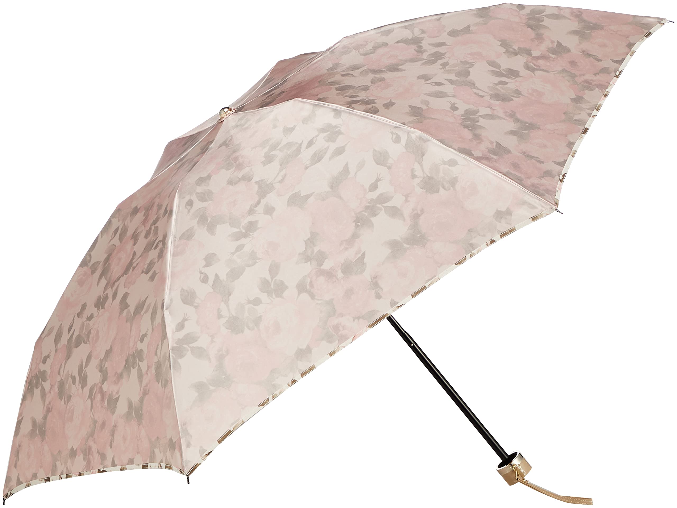 [ムーンバット] レディース折りたたみ傘 Mila schon(ミラショーン) 両面転写プリント 婦人傘 おりたたみ傘 ミニ傘 耐風 ジャンプ傘 レディース キャメル 親骨の長さ:約55 21-06