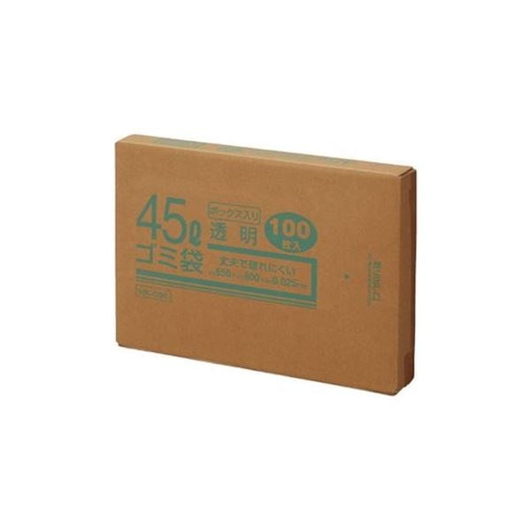 （まとめ）クラフトマン 45Lゴミ袋 透明 ボックス入 100枚[x5セット]
