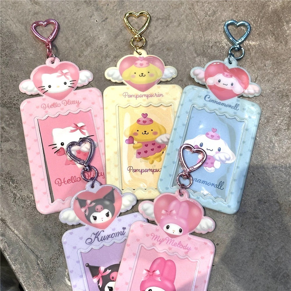 【2個買うと1個無料】love Angel サンリオ Pvc キュート カードホルダー 3インチ アイドルスター フォトカードプロテクター カバー ライスカード収納ペンダント