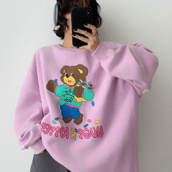 Hスタイル(PS)楊貴妃毛ハグマンマンツーマン楊貴妃毛マンツーマンTシャツ MTMボックスフィット