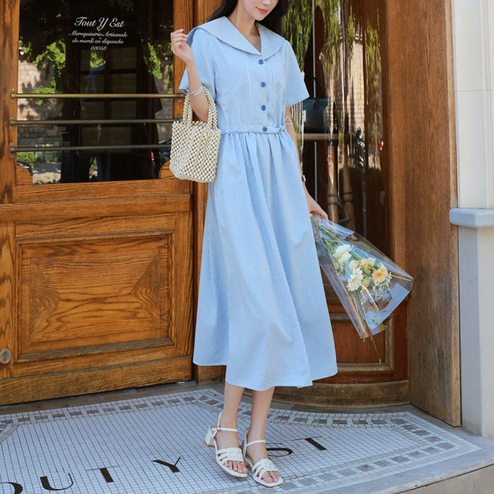 クリック＆ファニー＆ロストストリングストライプドレス