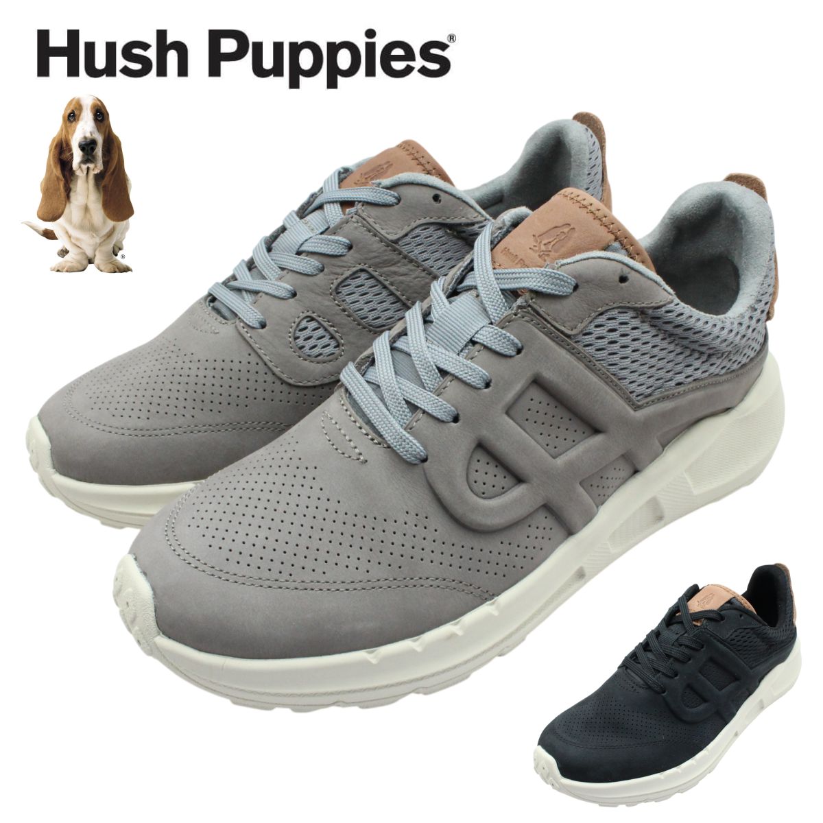 Hush Puppies ハッシュパピー メンズ レザー スニーカー ウォーキングシューズ HPM10762 10764 紐靴 本革 SEVENTY8 LTHR RUNNER