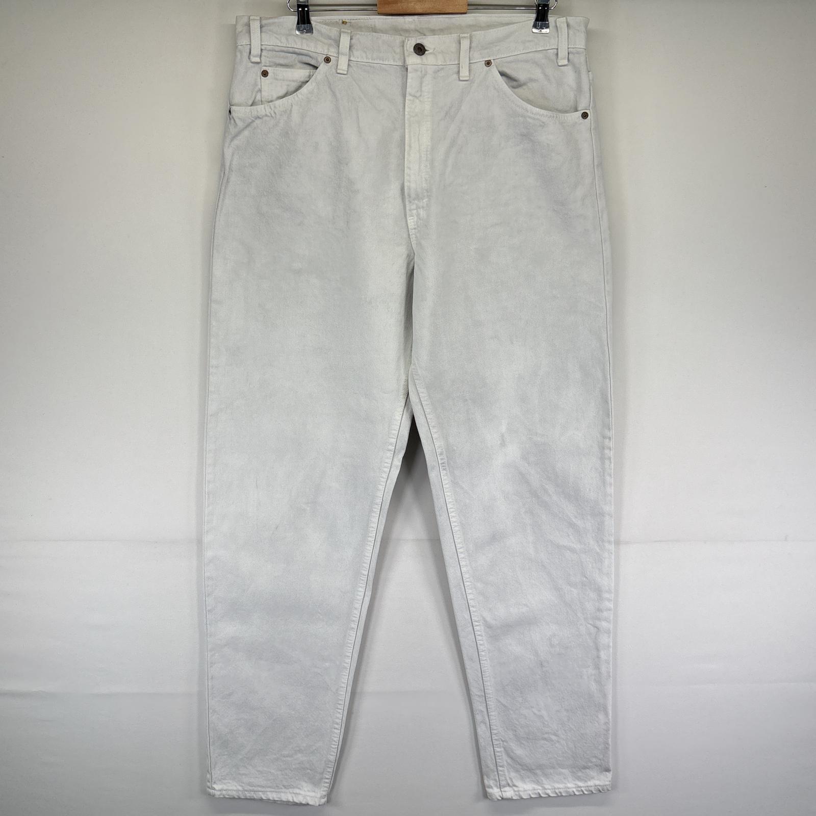 古着 90s/90年代 USA製 デニムパンツ 550 テーパード ジーンズ ジーパン 5ポケット 長ズボン 大きいサイズ w38 L32 ホワイト メンズ