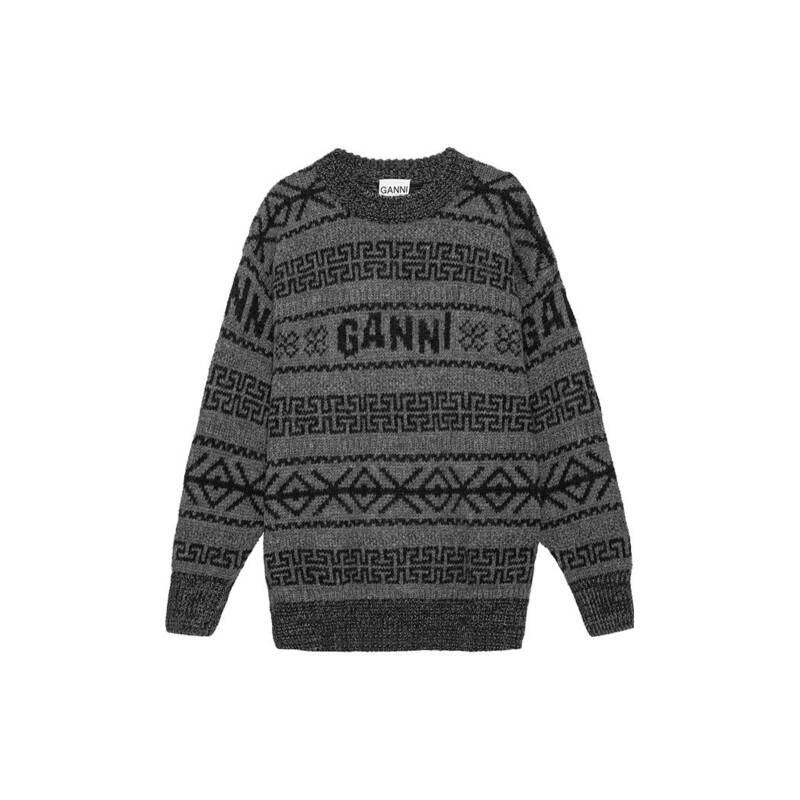 GANNI K2175 220 ロゴ ラムズウール レディースニット