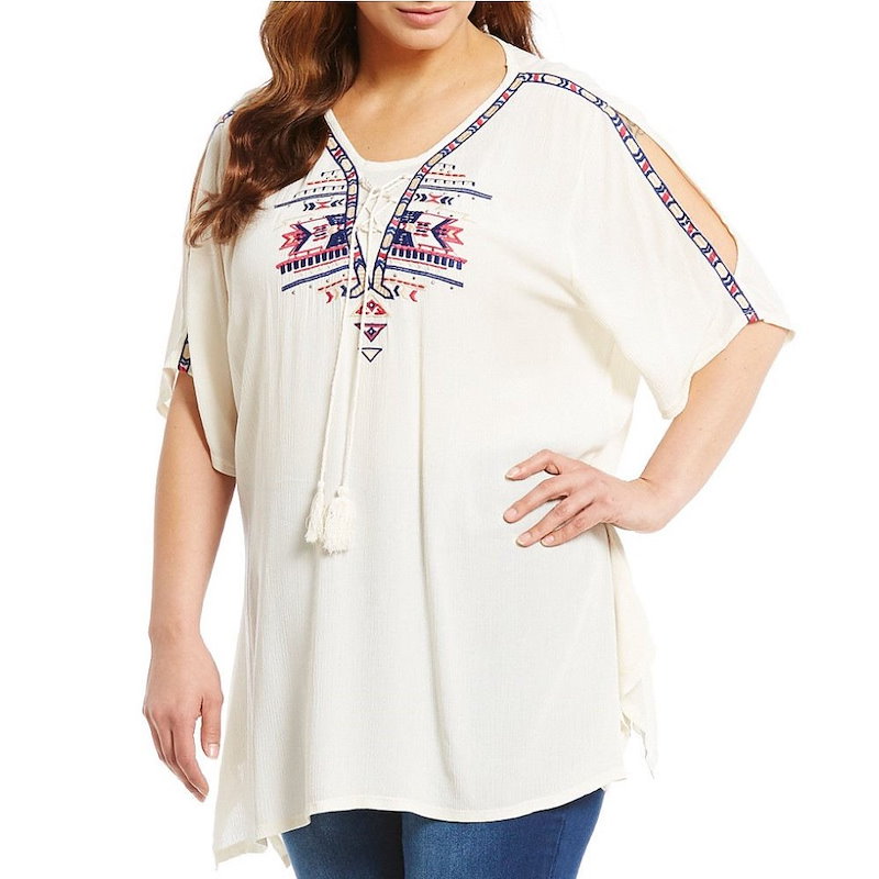 レバ レディース トップス ブラウス【Reba Plus Embroidered Tunic】Multi レバ レディース トップス ブラウス【Reba Plus Embroidered Tunic】Multi